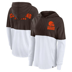 Cleveland Browns Women's Backup Option Long Sleeve Hoodie T-Shirt | NFL Sale