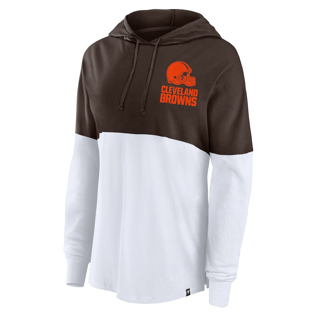 Cleveland Browns Women's Backup Option Long Sleeve Hoodie T-Shirt | NFL Sale