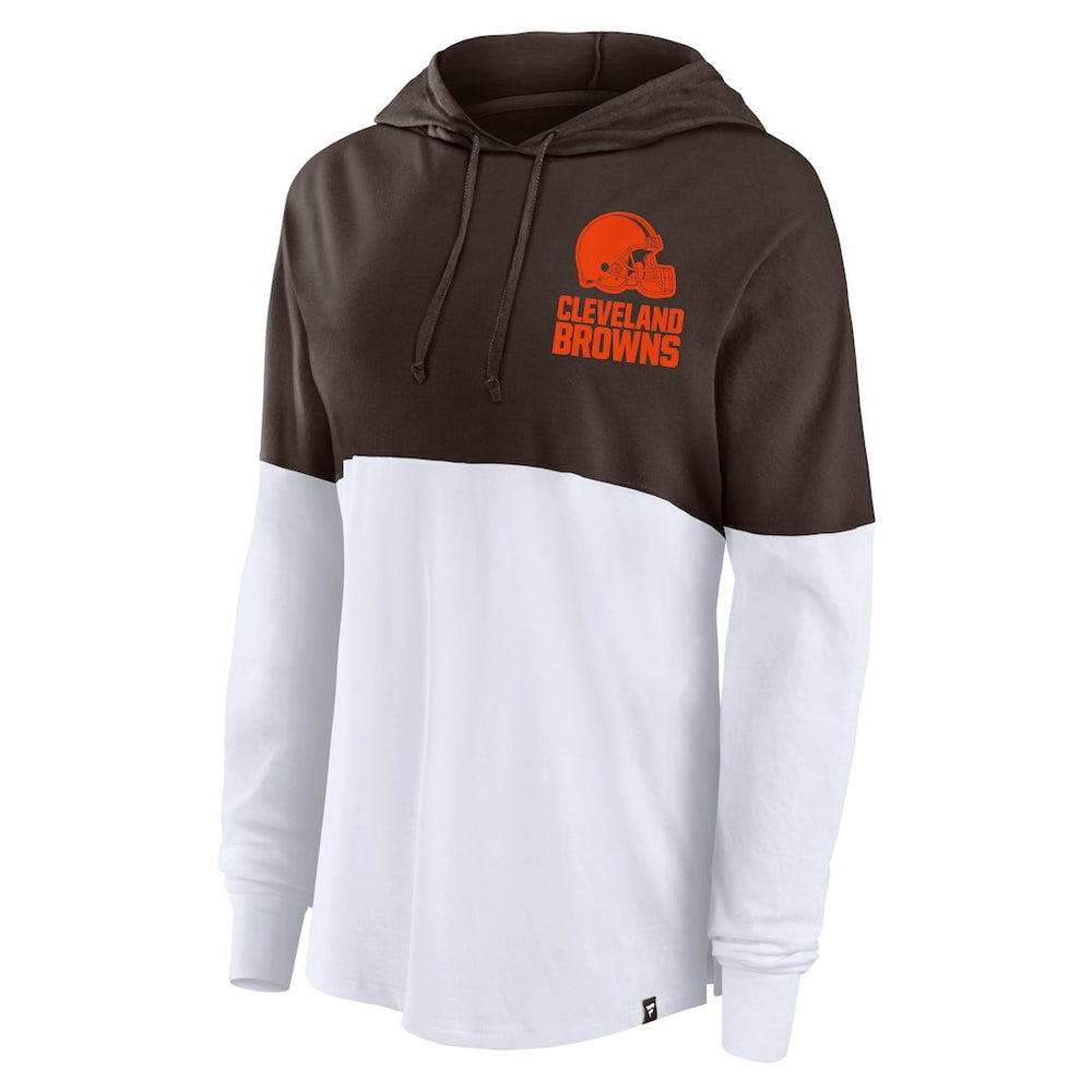 Cleveland Browns Women's Backup Option Long Sleeve Hoodie T-Shirt | NFL Sale