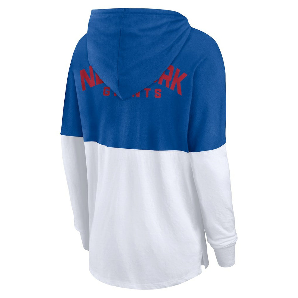 New York Giants Women's Backup Option Long Sleeve Hoodie T-Shirt | NFL Outlet