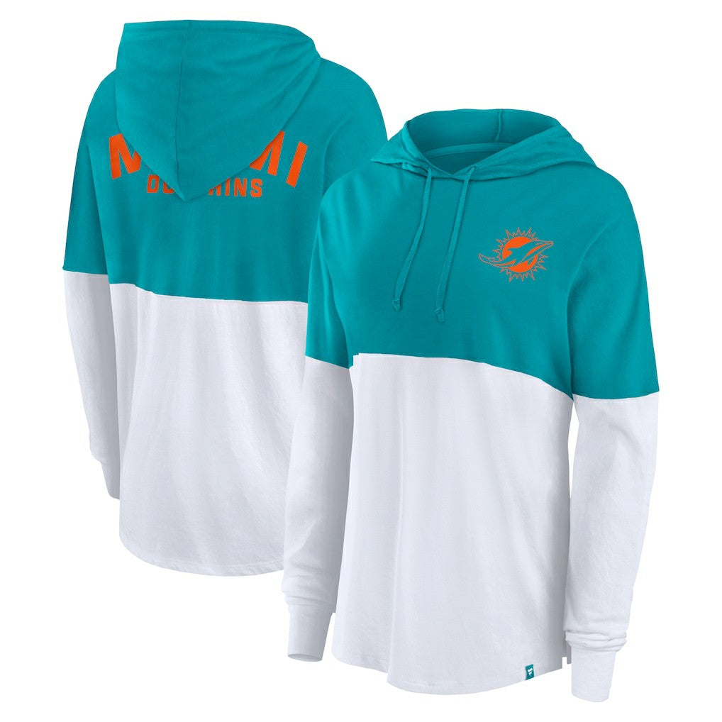 Miami Dolphins Women's Backup Option Long Sleeve Hoodie T-Shirt | NFL On sale