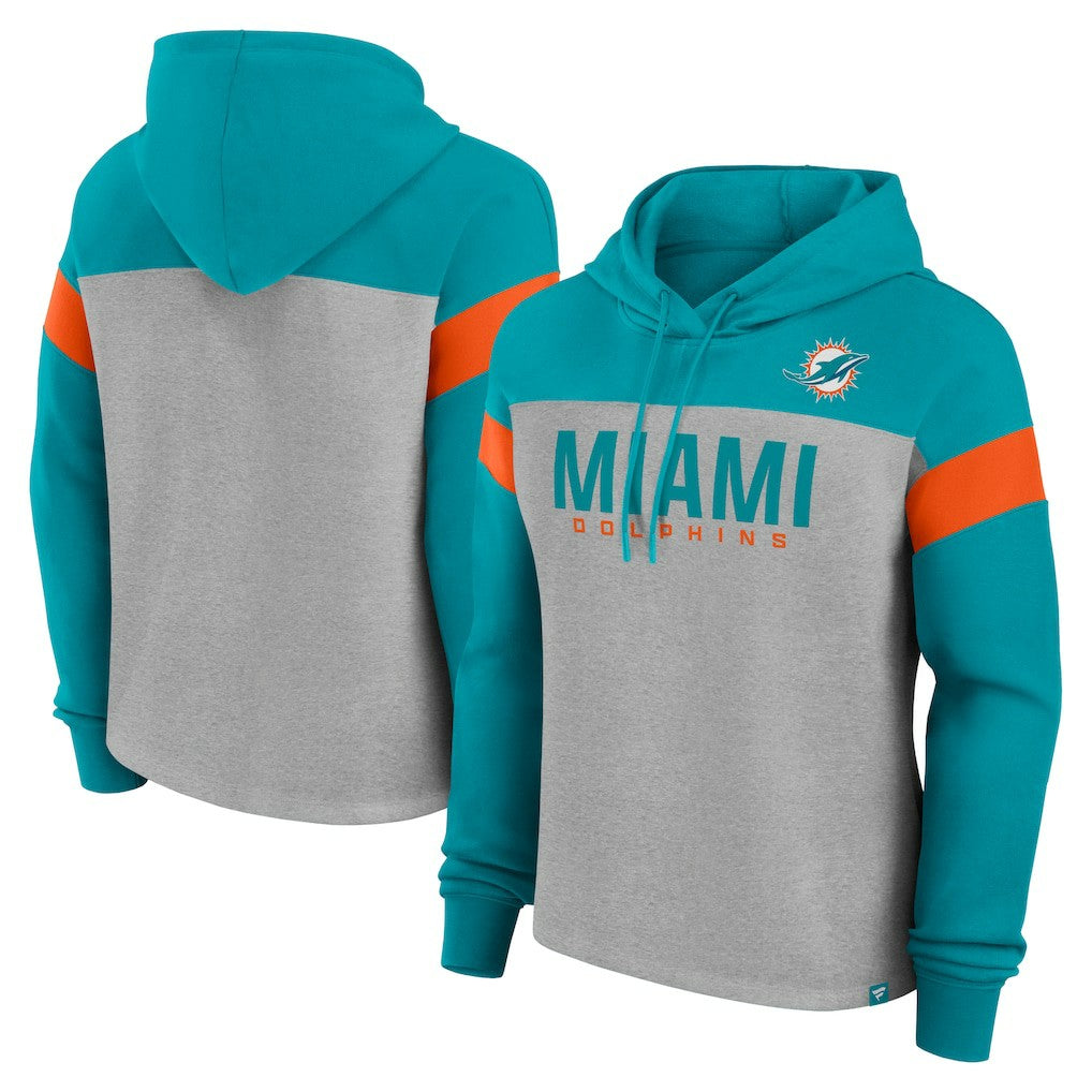 Miami Dolphins Women's Bold Play Call Pullover Hoodie | NFL Sale