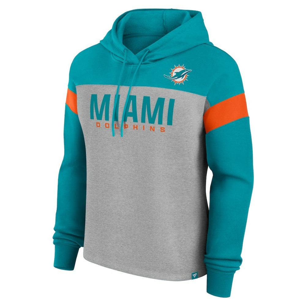 Miami Dolphins Women's Bold Play Call Pullover Hoodie | NFL Sale