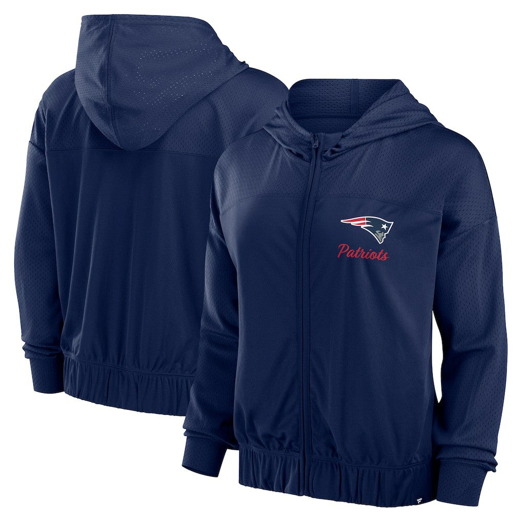 New England Patriots Women's Script Lock Full-Zip Hoodie | NFL Hot
