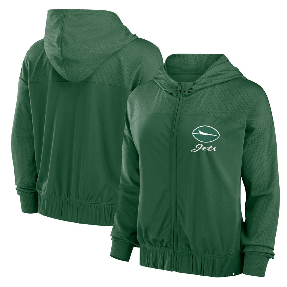 New York Jets Women's Script Lock Full-Zip Hoodie | NFL Outlet