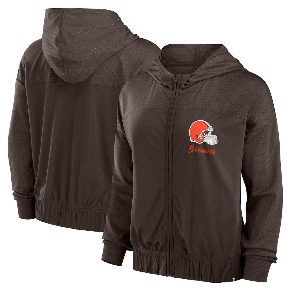 Cleveland Browns Women's Script Lock Full-Zip Hoodie | NFL Online
