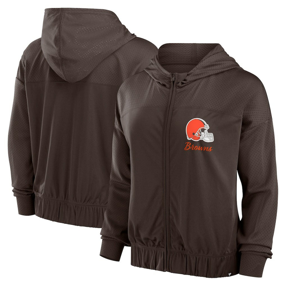 Cleveland Browns Women's Script Lock Full-Zip Hoodie | NFL Online
