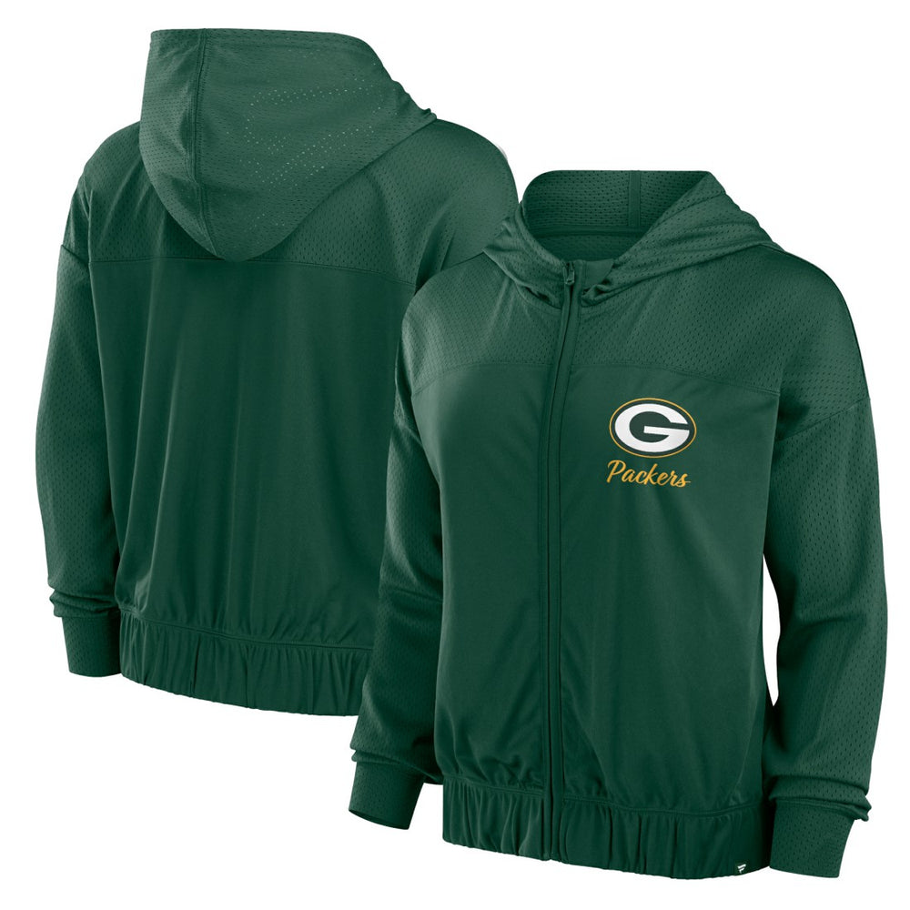 Green Bay Packers Women's Script Lock Full-Zip Hoodie | NFL Hot