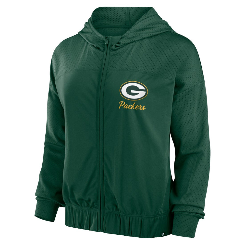 Green Bay Packers Women's Script Lock Full-Zip Hoodie | NFL Hot