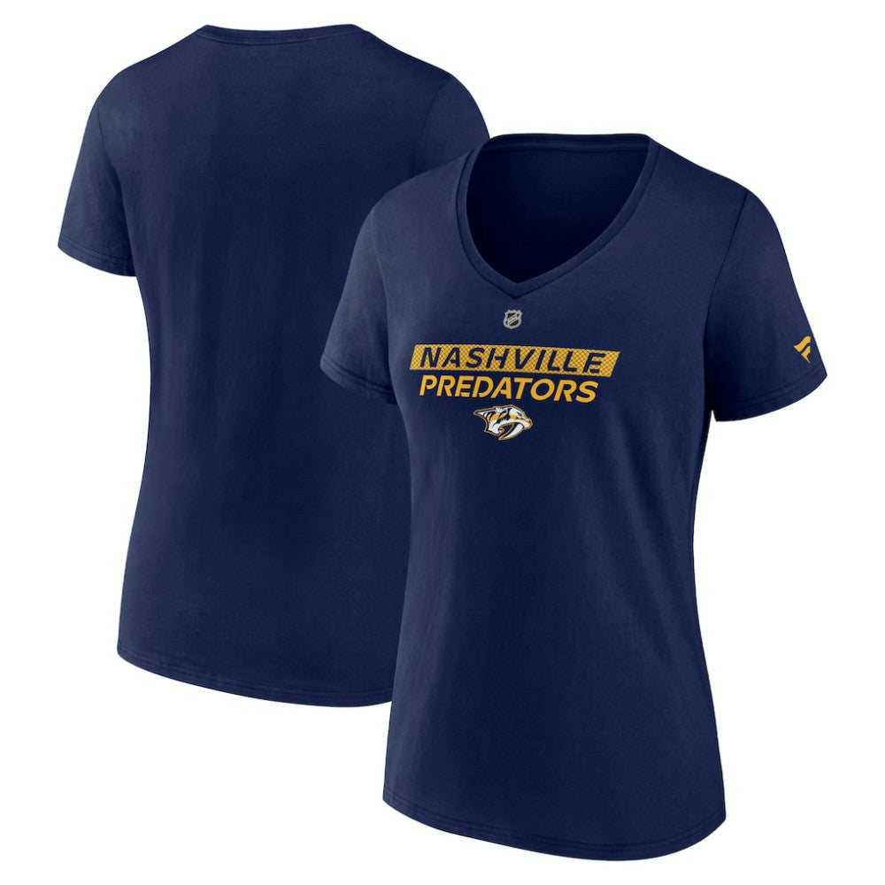 Nashville Predators Fanatics Women's Authentic Pro Core Primary V-Neck T-Shirt -  NHL T-shirts