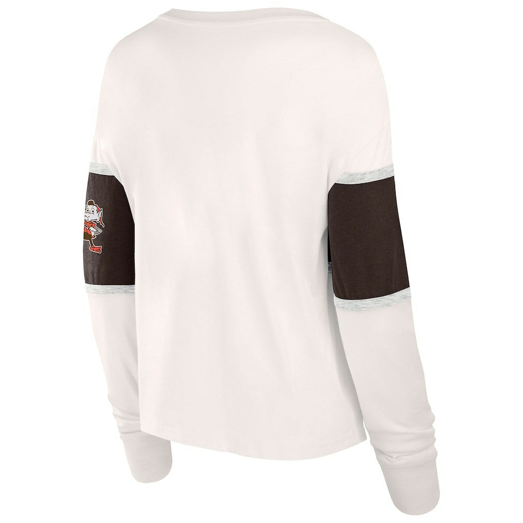 Cleveland Browns Women's Antique Block Long Sleeve T-Shirt | NFL Hot