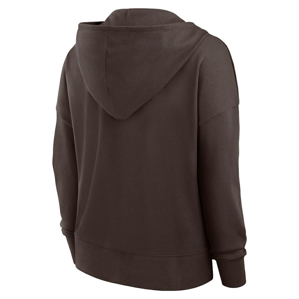 Cleveland Browns Women's Blitz Left Lace-Up Pullover Hoodie | NFL US