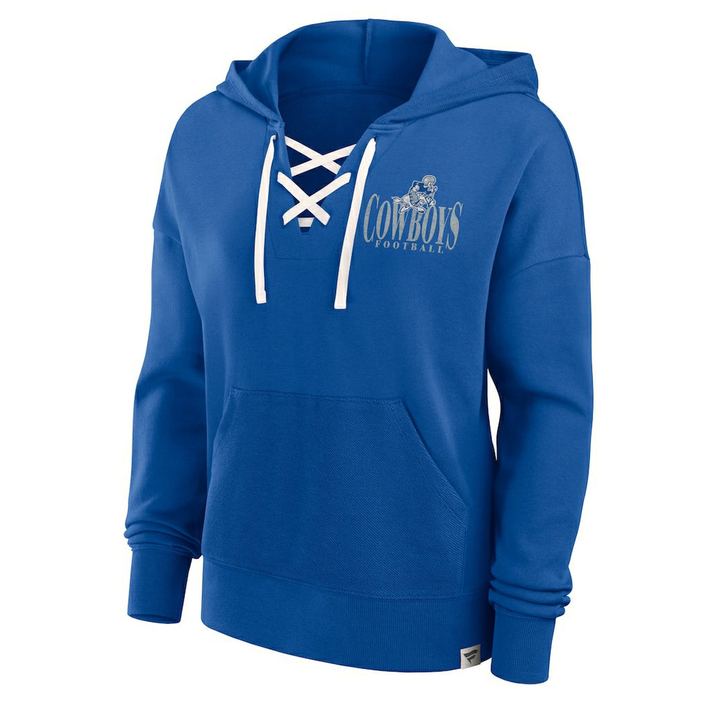 Dallas Cowboys Women's Blitz Left Lace-Up Pullover Hoodie | NFL New