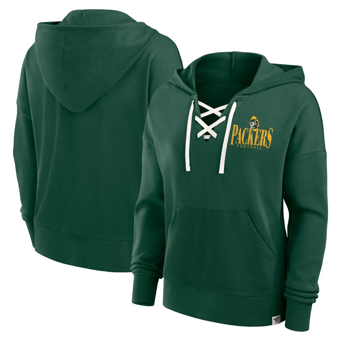 Green Bay Packers Women's Blitz Left Lace-Up Pullover Hoodie | NFL Online