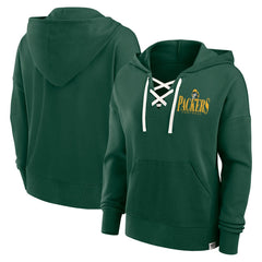 Green Bay Packers Women's Blitz Left Lace-Up Pullover Hoodie | NFL Online