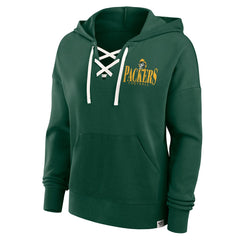 Green Bay Packers Women's Blitz Left Lace-Up Pullover Hoodie | NFL Online