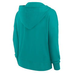 Miami Dolphins Women's Blitz Left Lace-Up Pullover Hoodie | NFL Discount