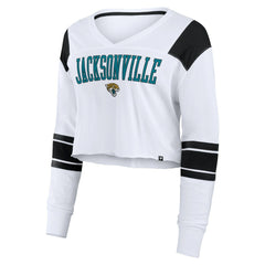 Jacksonville Jaguars Women's Stretch Cropped Fashion Long Sleeve T-Shirt | NFL New