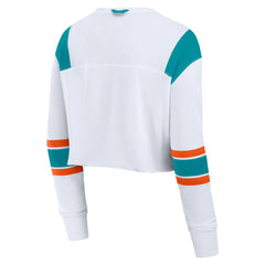 Miami Dolphins Women's Stretch Cropped Fashion Long Sleeve T-Shirt | NFL Sale