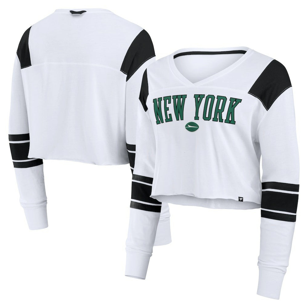 New York Jets Women's Stretch Cropped Fashion Long Sleeve T-Shirt | NFL Online