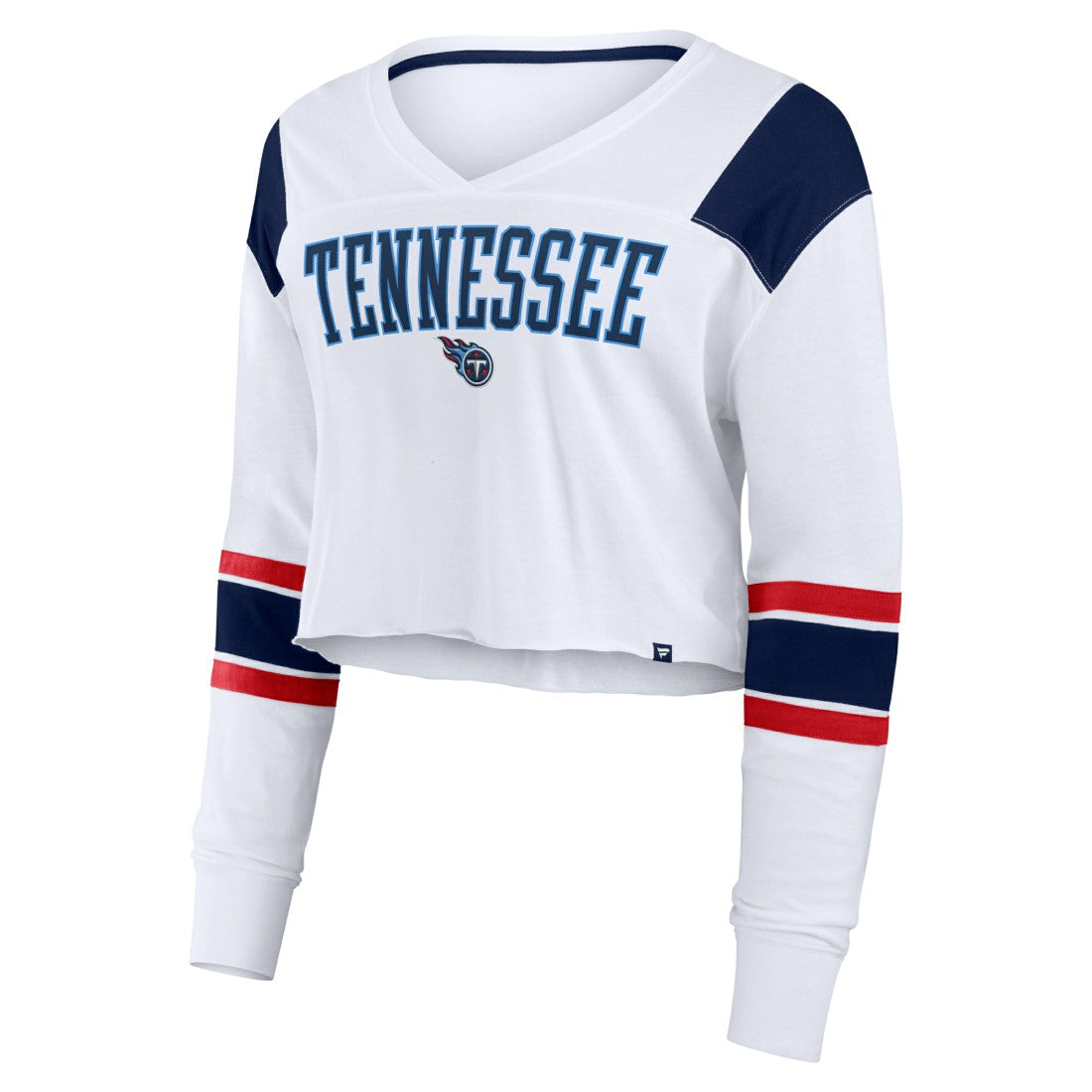 Tennessee Titans Women's Stretch Cropped Fashion Long Sleeve T-Shirt | NFL Hot