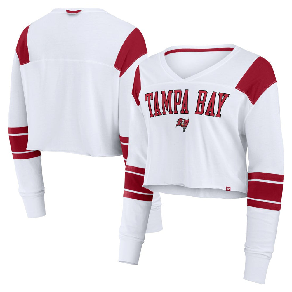 Tampa Bay Buccaneers Women's Stretch Cropped Fashion Long Sleeve T-Shirt | NFL Outlet