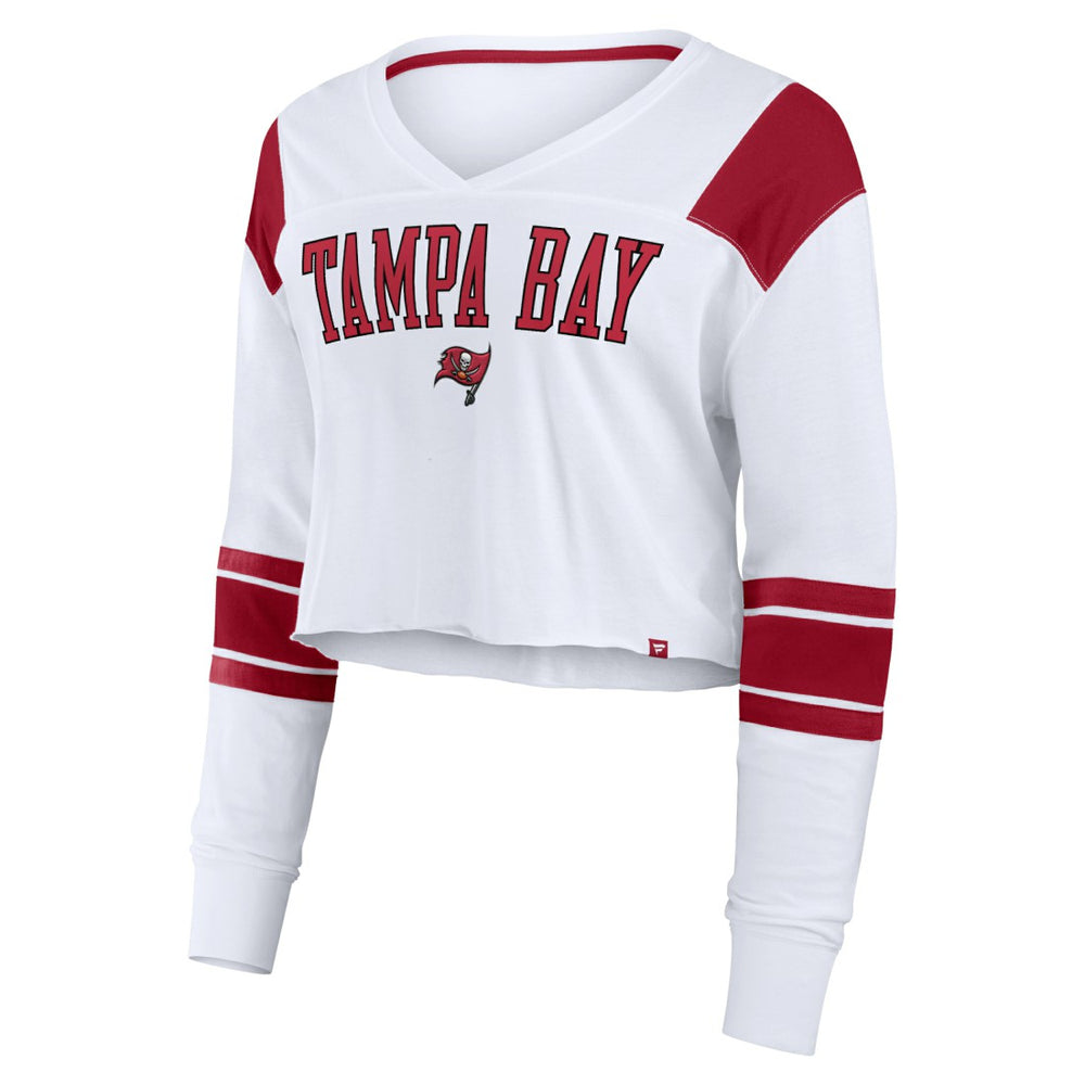 Tampa Bay Buccaneers Women's Stretch Cropped Fashion Long Sleeve T-Shirt | NFL Outlet