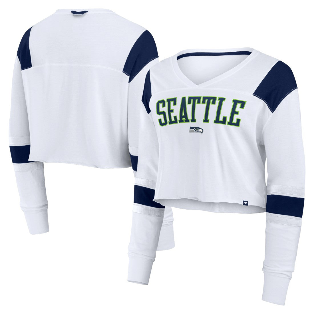 Seattle Seahawks Women's Stretch Cropped Fashion Long Sleeve T-Shirt | NFL US