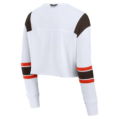 Cleveland Browns Women's Stretch Cropped Fashion Long Sleeve T-Shirt | NFL On sale