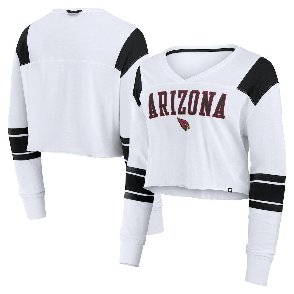 Arizona Cardinals Women's Stretch Cropped Fashion Long Sleeve T-Shirt | NFL Outlet