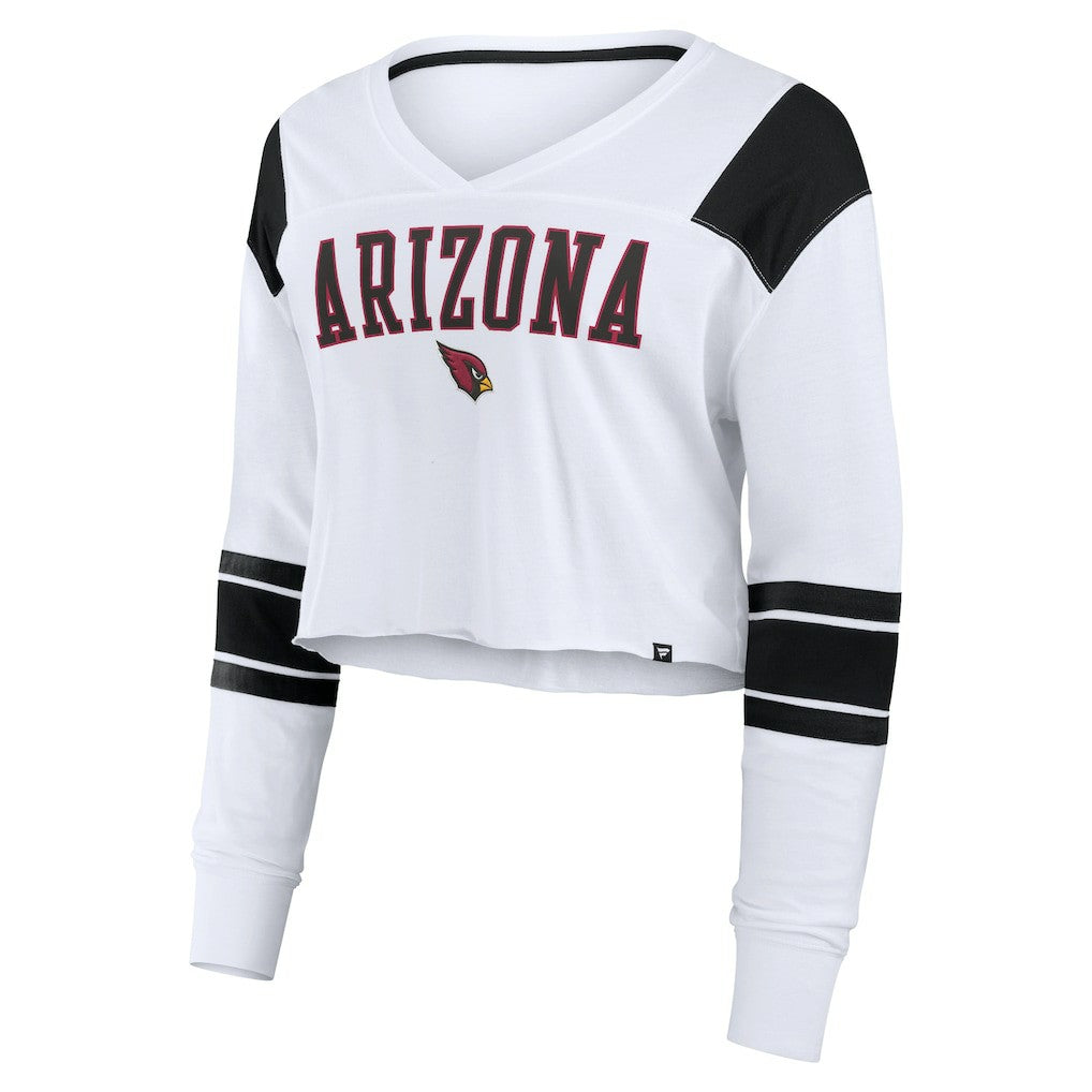 Arizona Cardinals Women's Stretch Cropped Fashion Long Sleeve T-Shirt | NFL Outlet