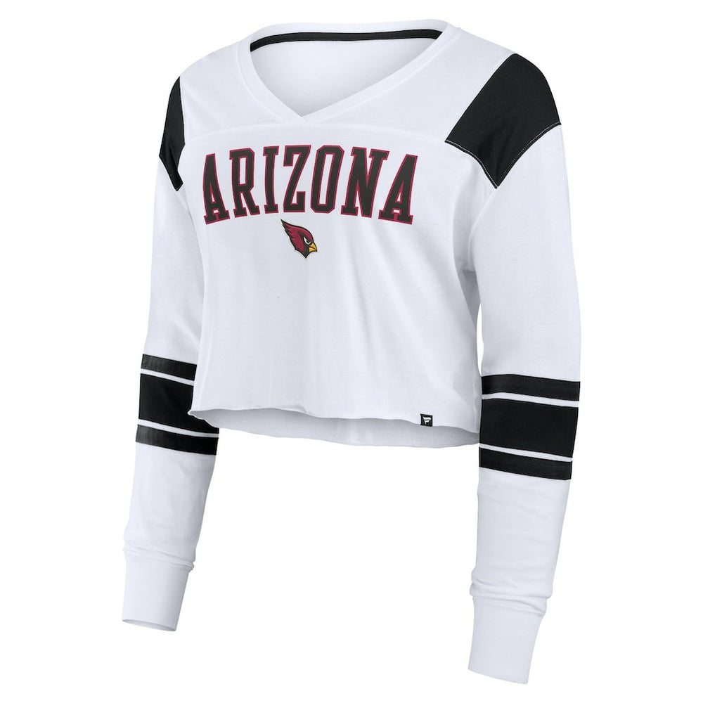 Arizona Cardinals Women's Stretch Cropped Fashion Long Sleeve T-Shirt | NFL Outlet
