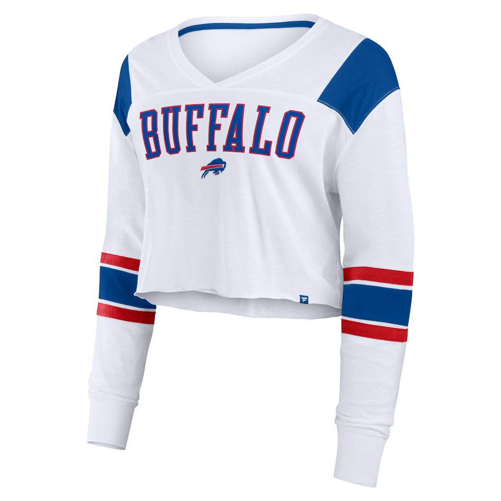 Buffalo Bills Women's Stretch Cropped Fashion Long Sleeve T-Shirt | NFL New
