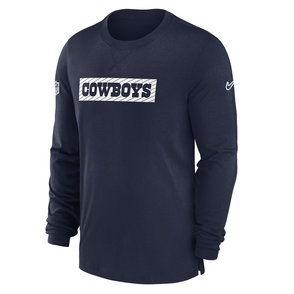 Dallas Cowboys 2024/25 Sideline Player Tri-Blend Performance Long Sleeve T-Shirt | NFL Sale
