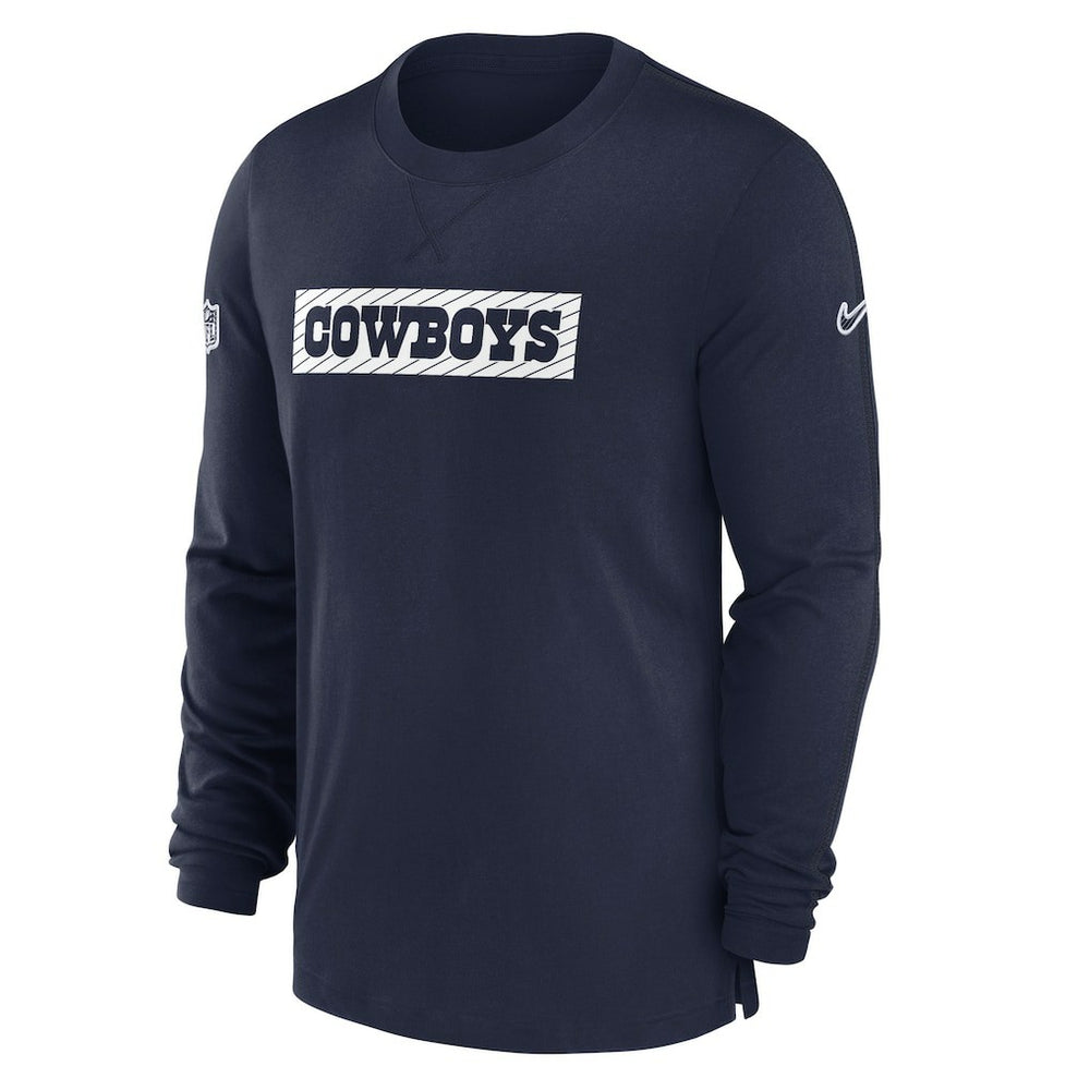 Dallas Cowboys 2024/25 Sideline Player Tri-Blend Performance Long Sleeve T-Shirt | NFL Sale