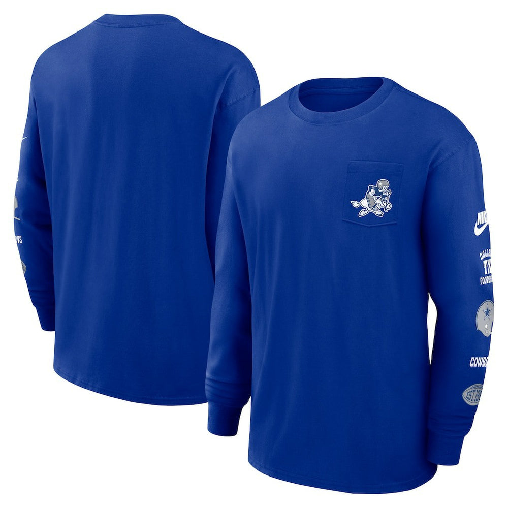 Dallas Cowboys Rewind Heavy Max90 Pocket Long Sleeve T-Shirt | NFL Outlet