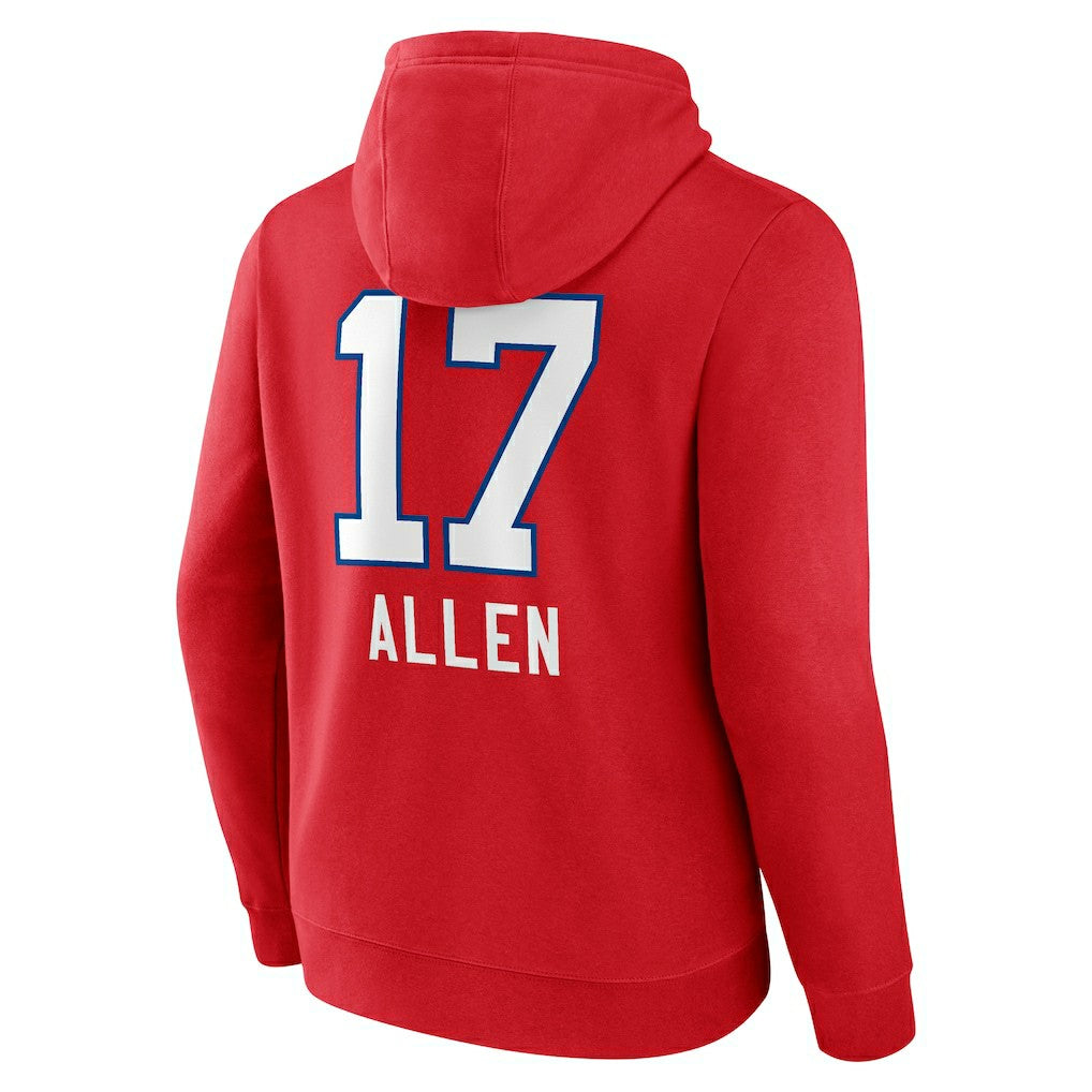 Buffalo Bills Josh Allen  Team Wordmark Player Name & Number Pullover Hoodie | NFL Outlet
