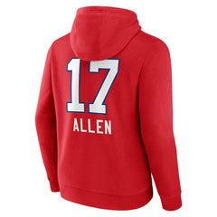 Buffalo Bills Josh Allen  Team Wordmark Player Name & Number Pullover Hoodie | NFL Outlet