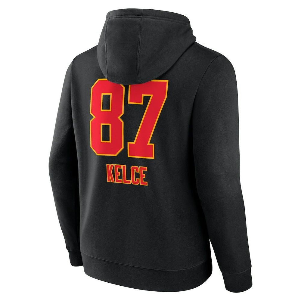 Kansas City Chiefs Travis Kelce  Team Wordmark Player Name & Number Pullover Hoodie | NFL Sale