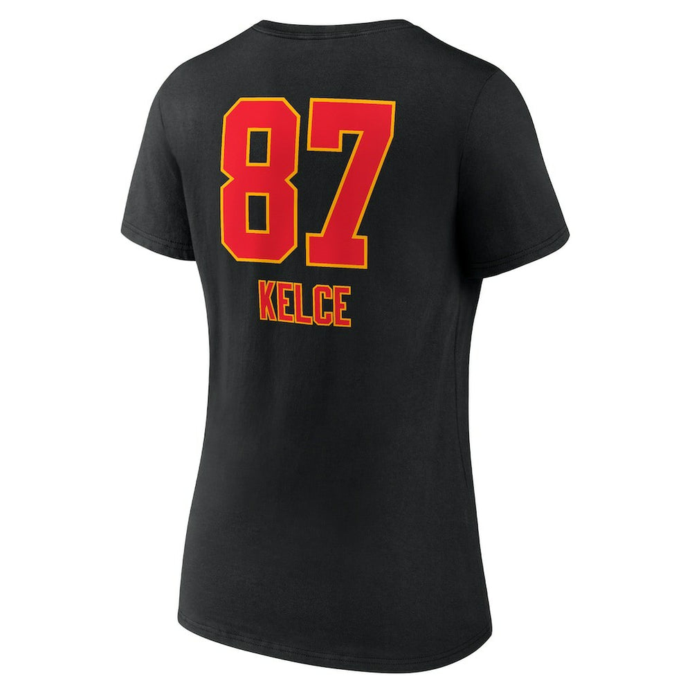 Kansas City Chiefs Travis Kelce  Women's Team Wordmark Player Name & Number V-Neck T-Shirt | NFL Online