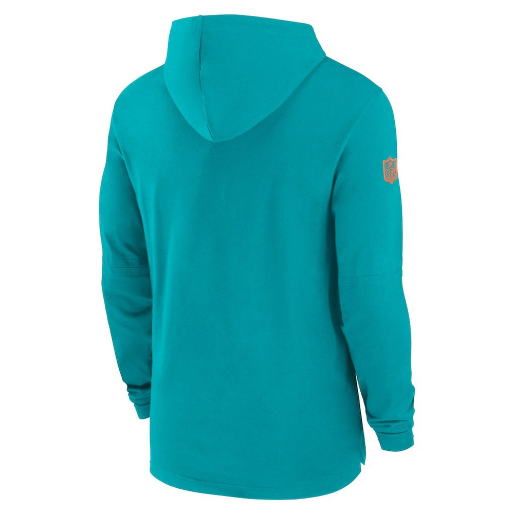 Miami Dolphins 2024/25 Sideline Performance Long Sleeve Hoodie T-Shirt | NFL On sale