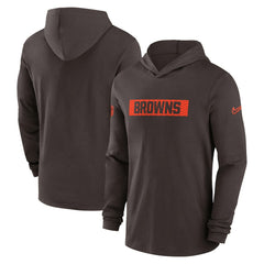 Cleveland Browns 2024/25 Sideline Performance Long Sleeve Hoodie T-Shirt | NFL On sale