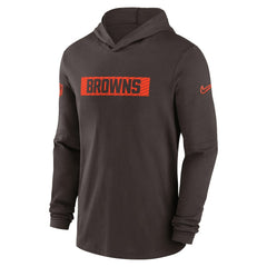 Cleveland Browns 2024/25 Sideline Performance Long Sleeve Hoodie T-Shirt | NFL On sale