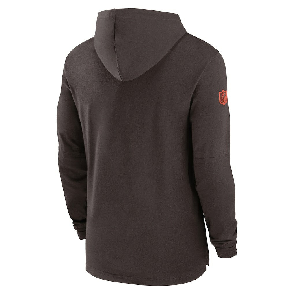 Cleveland Browns 2024/25 Sideline Performance Long Sleeve Hoodie T-Shirt | NFL On sale