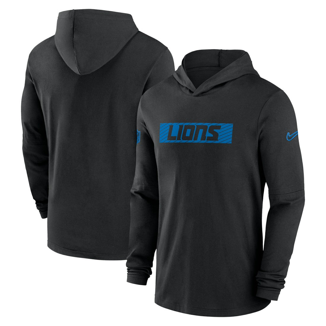 Detroit Lions 2024/25 Sideline Performance Long Sleeve Hoodie T-Shirt | NFL Sale