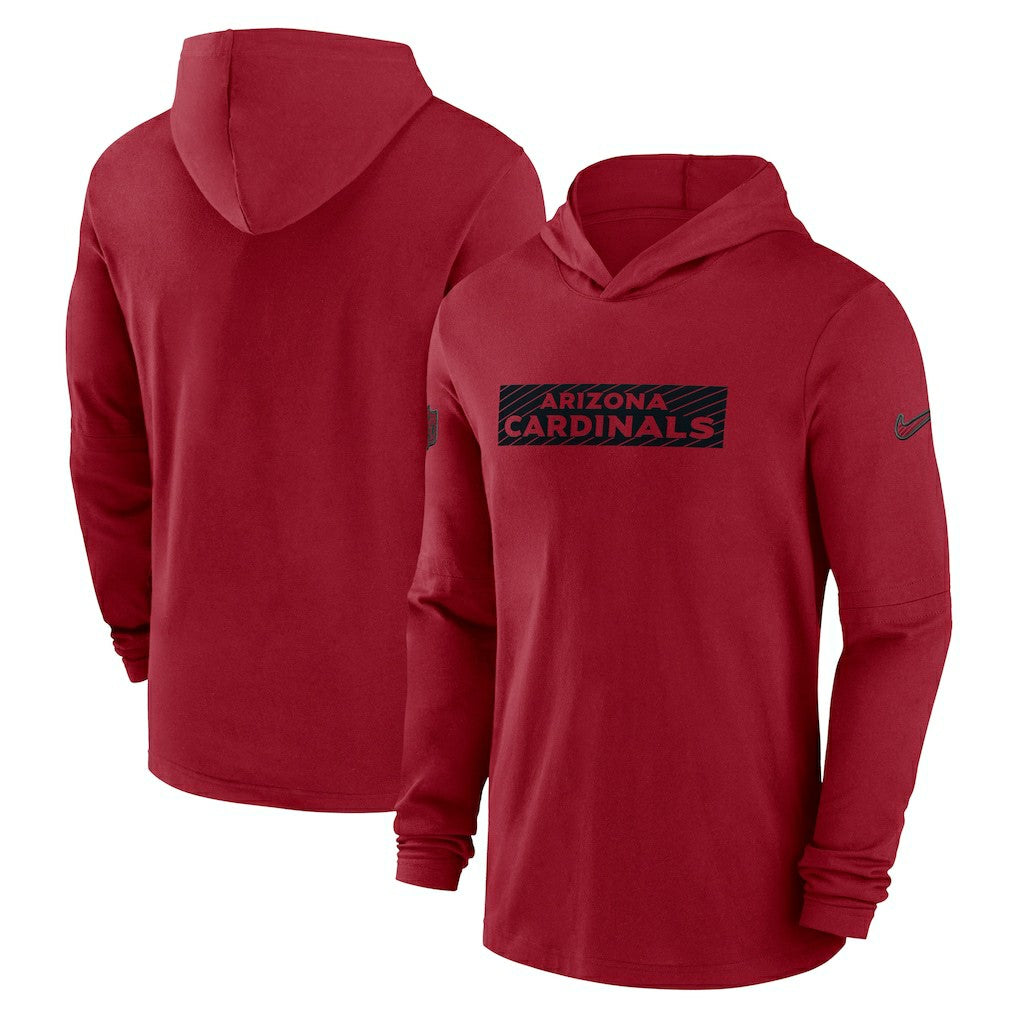 Arizona Cardinals 2024/25 Sideline Performance Long Sleeve Hoodie T-Shirt | NFL New