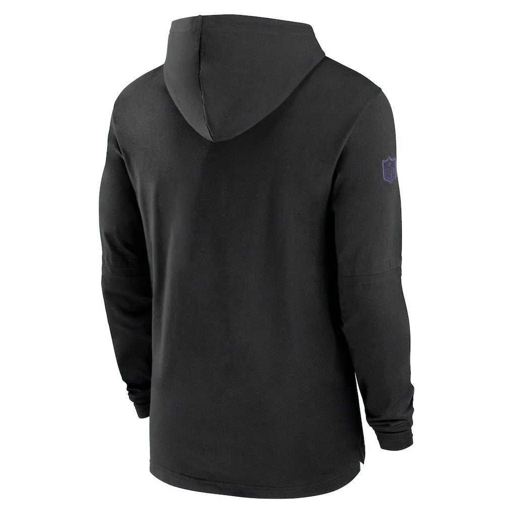 Baltimore Ravens 2024/25 Sideline Performance Long Sleeve Hoodie T-Shirt | NFL Outlet