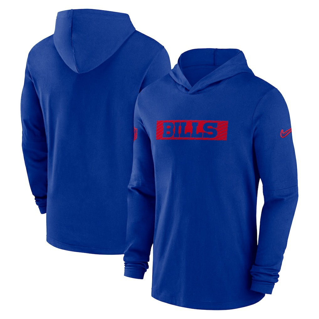 Buffalo Bills 2024/25 Sideline Performance Long Sleeve Hoodie T-Shirt | NFL On sale