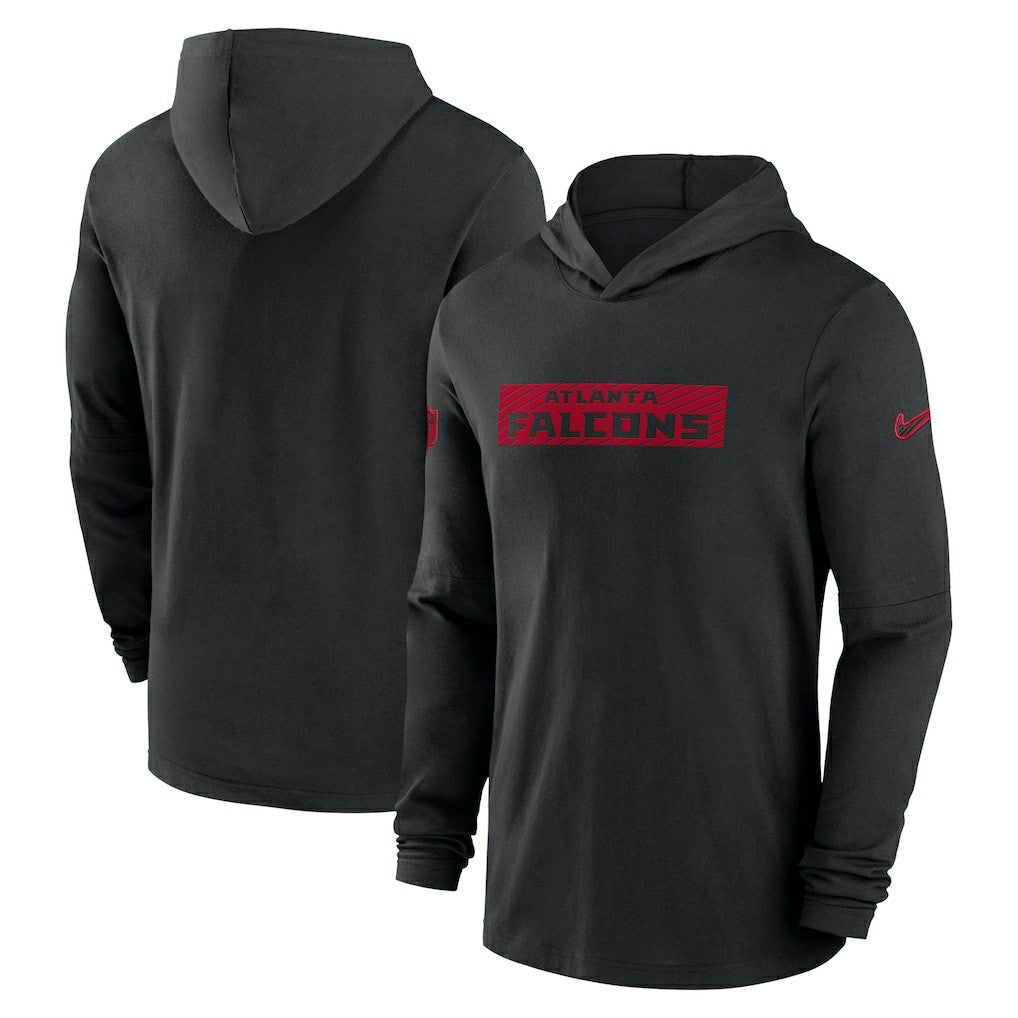 Atlanta Falcons 2024/25 Sideline Performance Long Sleeve Hoodie T-Shirt | NFL New