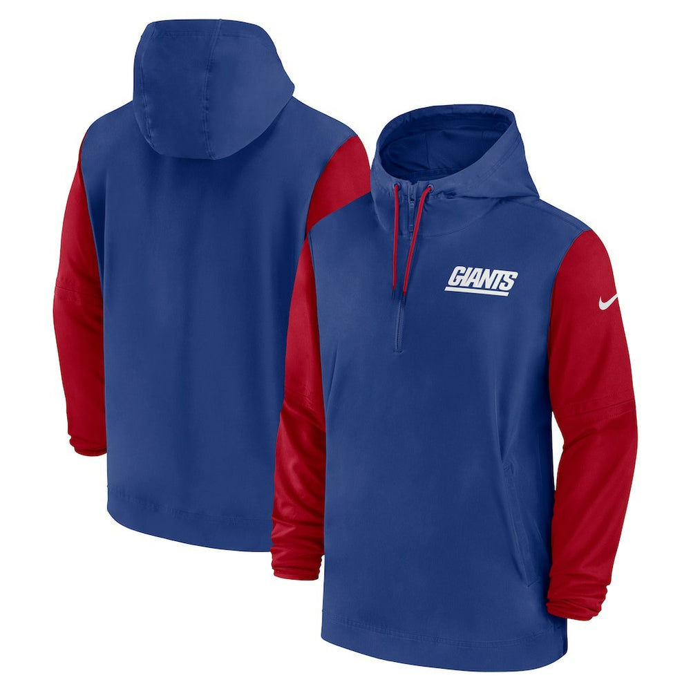 New York Giants 2024/25 Sideline Pre-Game Player 1/2-Zip Hoodie Jacket | NFL Sale